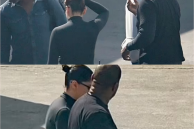 Kanye West appears with “clone” Bianca Censori as he holds auditions for his new Sunday Service in LA on Thursday, while Bianca stays home alone and posts a cryptic status: “Clone”?