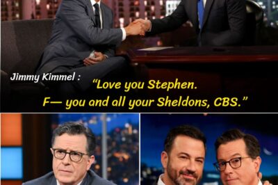 “LOVE YOU STEPHEN. F— YOU AND ALL YOUR SHELDONS, CBS.” Jimmy Kimmel blasted CBS after the network announced plans to cancel “The Late Show With Stephen Colbert.”