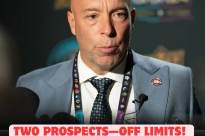 CANADIENS FANS STUNNED as Kent Hughes SLAMS THE DOOR SHUT on Blockbuster Trades—Two TOP PROSPECTS Suddenly OFF THE MARKET, Shocking the Entire NHL! Could Montreal’s Future Superstars Be UNTOUCHABLE? Rivals Left in DISBELIEF as Hughes Makes a DRAMATIC Move to Protect His PRIZED Young Talent!