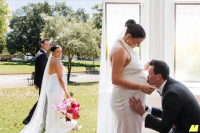 MKR WEDDING BOMBSHELL BABY JOY! Hannah Campbell & Lawrence Murphy’s JAWDROPPING Perth Outdoor Vows – Strapless Gown Flaunts Glowing Bump SHOCKER!